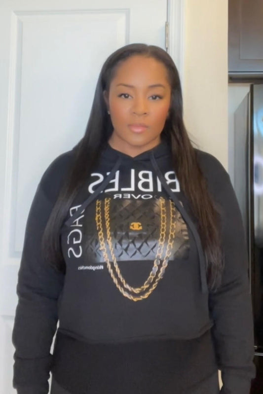 Bibles Over Bags "BLACK" Cropped Hoodie