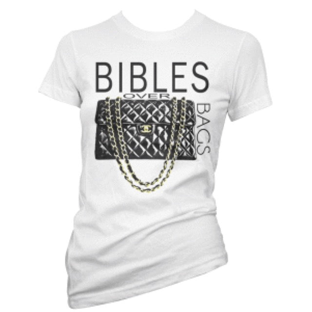 Bibles Over Bags Basic Crew Neck Tee